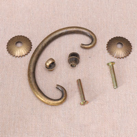 Poignées et tirants en laiton massif et bronze pour tiroirs, armoires de cuisine, placards et penderies, quincaillerie traditionnelle à levier courbé