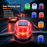 Feu de signalisation solaire d'urgence, lampe de signalisation clignotante, alarme 50 clignotements/minute, lumière rouge pour usage routier et naval