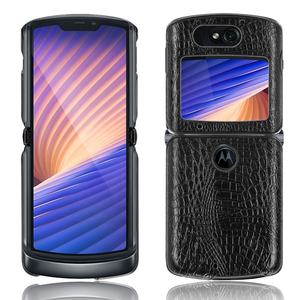 Funda Protectora Trasera de Cuero PU con Diseño de Piel de Cocodrilo para <span class=keywords><strong>Motorola</strong></span> Moto <span class=keywords><strong>Razr</strong></span> 5G <span class=keywords><strong>2020</strong></span> 6.2'', Fundas de Cuero PU, Carcasa Trasera Rígida Mate - Product Image 1