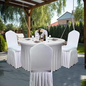 <span class=keywords><strong>Protector</strong></span> de silla Parson Universal lavable en rojo con falda larga, funda de silla con falda elástica antisuciedad para comedor, ceremonia - Product Image 5