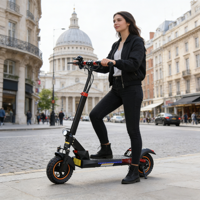 Scooter Eléctrico 2026 de Entrega Rápida con Neumáticos de 10 Pulgadas, Batería de Litio de 48V y Frenos de Disco Dobles para Desplazamientos Urbanos