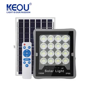 KEOU High Conversion Flood Light 50W 100W IP67 Outdoor Solar Spotlights Solar Flood Light Pir