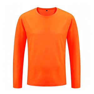 Premium High Visibility Long Sleeve Safety <strong>Shirt</strong> with Moisture Wicking Fabric <strong>Neon</strong> Orange Work <strong>T</strong>-<strong>Shirt</strong> for Men - Product Image 1
