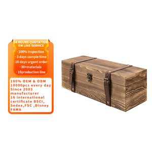 Vintage Brown Leatherette Dây Đeo Gỗ Đơn Chai Rượu Vang Hộp Quà Tặng - Product Image 1