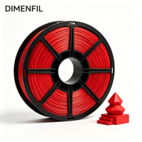 Filamen DIMENFIL PLA Basic Merah Cina 1.75mm 1KG 200C Anti Melengkung Bahan Cetak 3D FDM Merah Klasik Merah Meriah Produk Terlaris