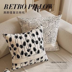 Housse de coussin carrée minimaliste Slow Down, motif tulipe, lavable, pour lit, canapé, décoration de salon, 45x45cm - Product Image 3