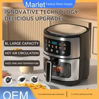 Friteuse à air électrique moderne en plastique avec écran tactile numérique, revêtement antiadhésif écologique, pour usage domestique, classe énergétique A