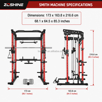 Zoshine Machine Smith Multifonctionnelle pour la Maison, Équipement de Musculation Complet Tout-en-un avec Crossover par Câbles et Rack à Poids