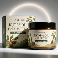Beurre capillaire à l'huile de jojoba, texture riche et épaississante, nourrissant en profondeur, soyeux et lisse, non collant, pour usage quotidien et professionnel, directement de l'usine.