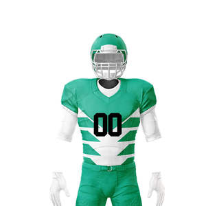 Maillot de football personnalisé imprimé en maille respirante grande taille, T-shirt de sport à manches longues, uniformes d'équipe 100 % polyester, style américain - Product Image 1