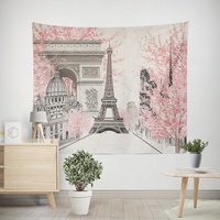 Toile de fond de tapisserie de Paris en gros, art mural de Paris, bannière photo de la Tour Eiffel, fond pour décoration de fête