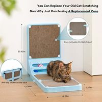 Griffoir mural en forme de L pour chat avec boule à gratter, design Oie et Mouton, griffoir vertical d'intérieur pour chat