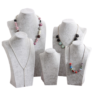 Bán buôn grey màu đen màu xanh lá cây Nhung Vòng cổ hiển thị Bust trang sức đứng trang sức hiển thị mannequin cho trang sức Showcase - Product Image 1