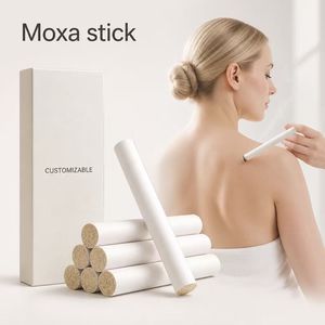 Bâtonnets de Moxa d'Armoise Pure Personnalisables et Portables pour la Thérapie Chauffante des Méridiens Corporels, Certifiés CE, 10 Bâtonnets par Boîte - Product Image 1