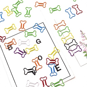Clips de papier créatifs en forme d'os, agrafes colorées personnalisées, organisateurs de papeterie de bureau, marque-pages en métal - Product Image 1