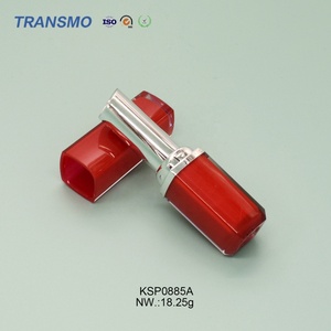 หลอดลิปสติกสีแดงทรงสี่เหลี่ยม หลอดลิปสติกพลาสติกรีไซเคิล หลอดลิปสติกแบบกำหนดเอง - Product Image 6