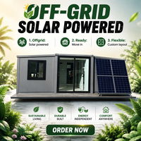 Casa Prefabricada de 20 pies Lista para Sistemas Solares Fuera de la Red con Vista Panorámica de Vidrio, Casa Contenedor Expandible para Sitio de Glamping de Lujo