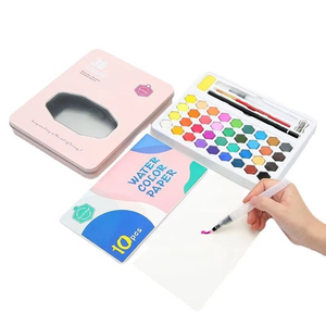 Ensemble de peinture à l'<span class=keywords><strong>aquarelle</strong></span> professionnelle, peinture à l'<span class=keywords><strong>aquarelle</strong></span> semi-permanente, adaptée au papier, à la toile, au verre, livrée avec un pinceau - Product Image 3