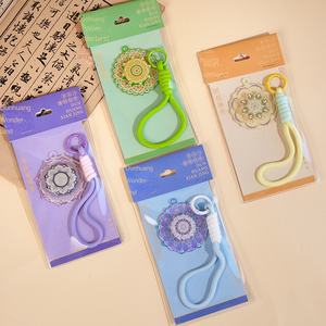 Autocollants rotatifs pour réfrigérateur, à suspendre en voiture, à motif floral, avec technique d'impression d'algues de Dunhuang, style culturel national, pour décoration de sites touristiques, en métal - Product Image 2