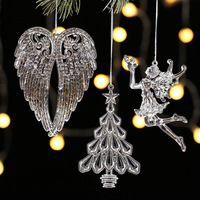 Décorations de Noël Artisanales en Cristal Transparent Façonnées à la Main, Petites Décorations de Noël en Forme de Glaçon et Flocon de Neige, Vente Directe Usine