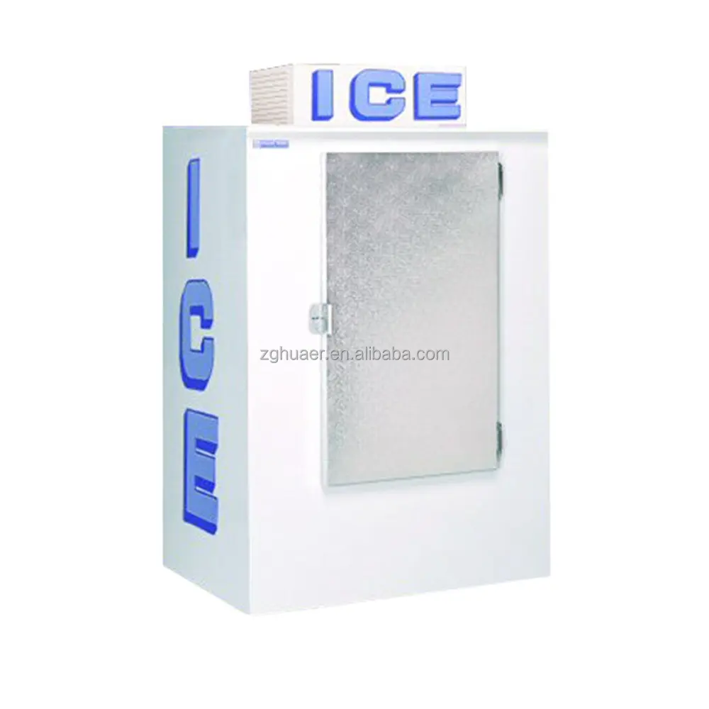 Huaer Wadah Penyimpanan Es Tas Dalam Ruangan/Luar Ruangan/Merchandiser Es, Peralatan Toko Es dengan Depan Miring-Auto Defrost