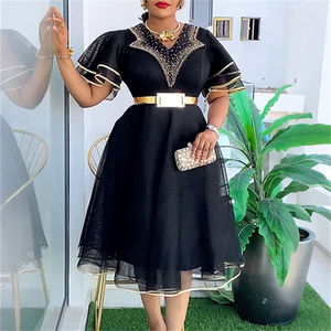 Vestido de fiesta elegante de encaje manga obispo ropa de mujer africana - Product Image 5