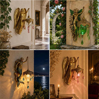 Lampe murale décorative en résine vintage en forme de sirène, applique murale en verre émaillé de luxe pour la décoration intérieure