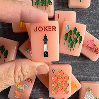 160PCS Ubin Mahjong Amerika Bertema Persik Georgia |   Set Mahjong Akrilik Lapis Tunggal dengan Pola Bunga & Hewan Kustom OEM