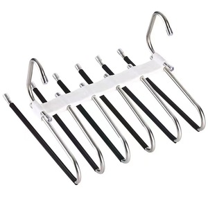 Perchero telescópico Boyijia de acero inoxidable, perchero plegable de varias capas para ahorrar espacio, para organizar pantalones y faldas en el armario - Product Image 1