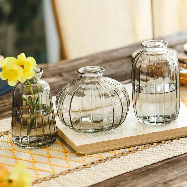 Japon cam vazo renk ins rüzgar sarkaç oturma odası çiçek arranger su kültürü mini cüce kabak vazo toptan