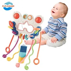 New Cute Crab Baby Pull String Spielzeug Feinmotorik Spielzeug Bunte Multi-Textur Soft Rope Early Educational Toys