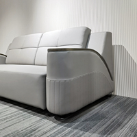 Ensemble de canapés de loisirs modernes italiens, meubles de salon de luxe, canapé sectionnel en cuir PU avec accoudoirs