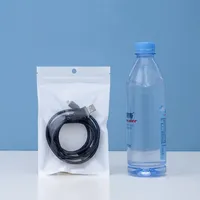 Sacs refermables en film perlé avec logo imprimé personnalisé, emballage en plastique translucide pour étuis de téléphone portable et câbles, taille personnalisée