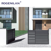 Rogenilan Nueva Puerta peatonal de una sola Puerta de aluminio Negro con recubrimiento en polvo en Foshan Es una puerta corredera con un aspecto hermoso