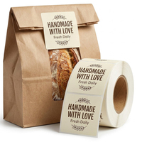 Autocollants en vinyle autocollants personnalisés pour emballages alimentaires à emporter, avec logo de marque de boulangerie, pour contenants en plastique