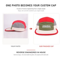 Casquette de course personnalisée HF légère, séchage rapide, imperméable, respirante, sportive, 5 panneaux, polyester, pour extérieur, plage, marathon, jogging, OEM