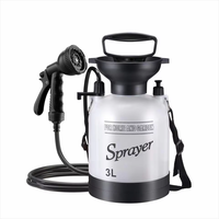 Kit de pompe de douche portable haute pression 5L avec tuyau amovible pour le camping, la plage, le jardin, le lavage de voiture et le nettoyage