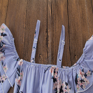 E2woo 2022 Vêtements pour enfants Nouvelle collection été Haute qualité Boutique Filles Chemise rayée à bretelles Ensemble de vêtements pour enfants en deux pièces - Product Image 4