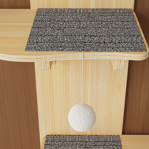 Rak Kucing Kayu Solid Harga Pabrik, Hemat Tempat, Gantung di Pintu, Tiang Garukan dengan Mainan, Perlengkapan Hewan Peliharaan Kucing - Product Image 3