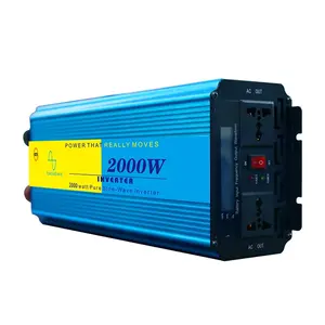 Pure sine wave solar power car inverter 2000W supplier off grid 12V/24VDC to 110V/220V AC 50HZ for eur socket sale