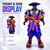 Costume de Robot Adulte LED Cyber Suit Lumineux Néon, Armure de Samouraï Portable pour Cosplay, Spectacle Scénique Anime et Fête
