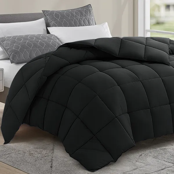 Custom microfiber comforters bed duvet quilt black color for home