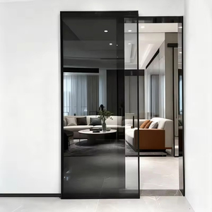 Puerta Corredera de Bolsillo Interior de Aluminio con Cierre Suave Personalizada en Negro, Puerta de Vidrio de Bolsillo - Product Image 4