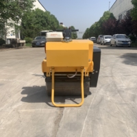Compacteur de sol électrique à tambour unique de 0,3 tonne Rouleau compresseur vibrant manuel de 330kg avec composants de base de poignée-Pompe et moteur