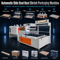 Machine de scellage automatique en L avec tunnel de rétraction 5-10m/min pour film POF/PE, cartons longs, boîtes, cosmétiques, cadeaux, certifiée CE