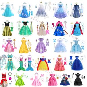 Natale Halloween principessa Elsa Anna Rapunzel campana Sofia Aurora Moana sirenetta con accessori ragazza costumi TV & film - Product Image 1