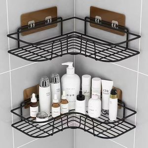Bathroom Corner Shelf Wall Mounted Storage Rack Durable Metal 2 Tier <b>Shower</b> Organizer For Bathroom Shelves - Product Image 1