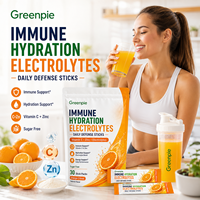 Poudre d'électrolytes Greenpie personnalisée pour le soutien immunitaire, vitamine C, zinc, vitamines B, électrolytes immunitaires