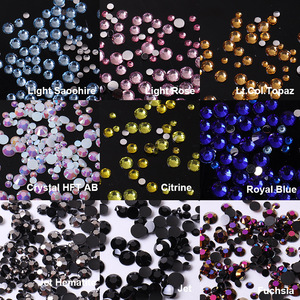 Set de 12 Tiras Largas de Diamantes de Imitación Acrílicos para Uñas, Decoración de Diamantes, Joyería de Uñas con Diamantes Redondos de Fondo Plano de Colores Acrílicos - Product Image 2