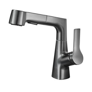 Grifo de Lavabo Extraíble de Siete Caracteres Ajustable, Popular en Latón Gris Metálico para Baño, Inodoro, Agua Fría y Caliente, Grifo de Cocina - Product Image 6